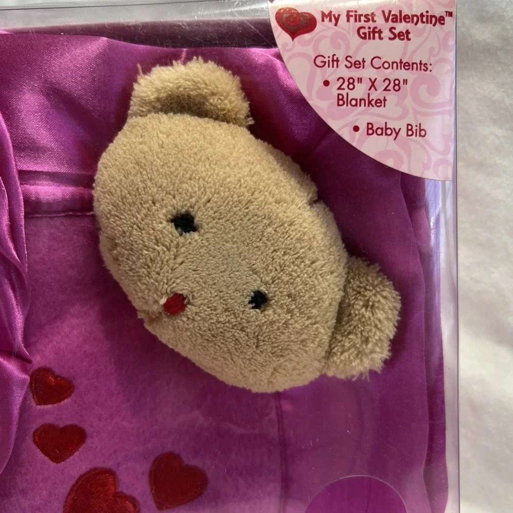 My‎ first valentine gift set baby pink blanket and bib